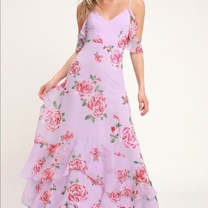 Take You There Lavender Floral Print Maxi